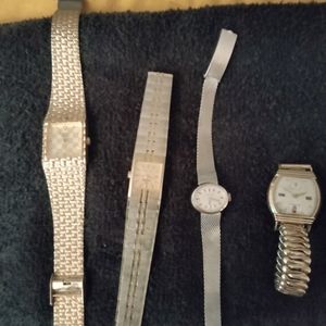 Vintage ladies watches bundle of 4 to restore . Bulova,Omega,Tissot,Benrus.